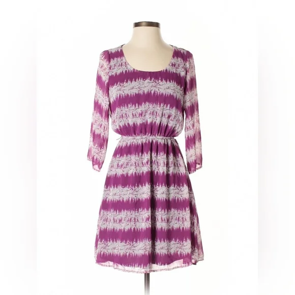 ModCloth/Peach Love California Purple Mountain Dwelling Mini Dress Size M - Picture 3 of 11